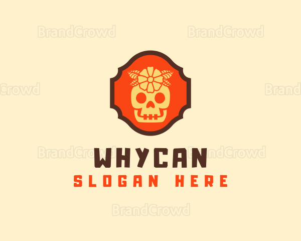 Flower Mexican Skull Logo