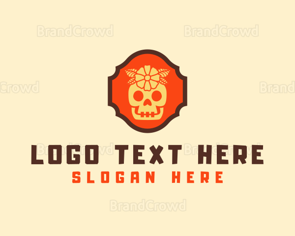 Flower Mexican Skull Logo