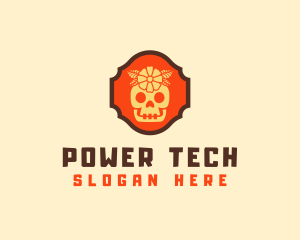 Flower Mexican Skull Logo