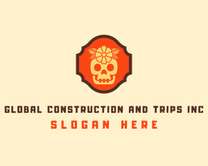 Halloween - Flower Mexican Skull logo design