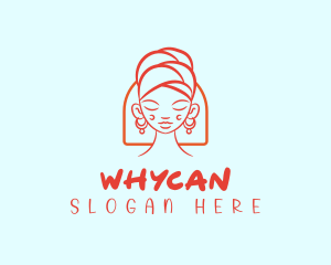 Spa - Orange Turban Woman logo design