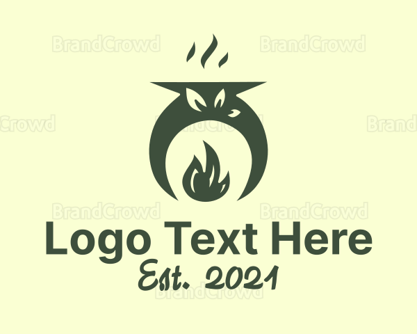 Flame Cauldron Leaf Logo