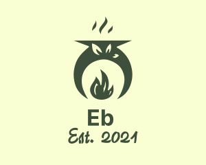 Cuisine - Flame Cauldron Leaf logo design