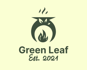 Flame Cauldron Leaf logo design