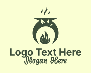 Flame Cauldron Leaf Logo
