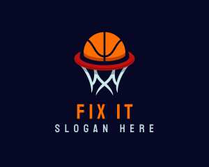 Ball Hoop Basketball logo design