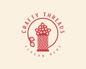 Floral Sewing Thread logo design