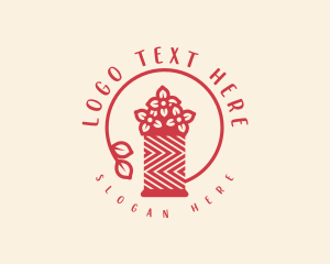 Quilting - Floral Sewing Thread logo design