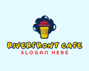 Spaceship Cafe Mug logo design