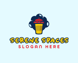 Spaceship Cafe Mug logo design