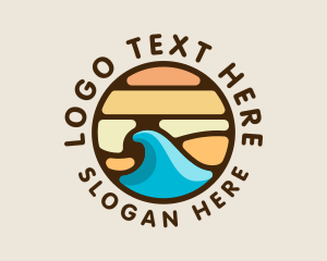 Coastal - Surfing Wave Beach logo design