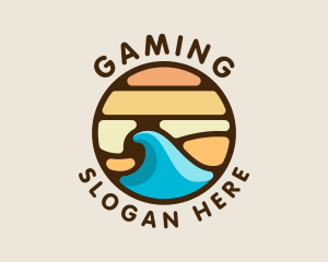 Surfing Wave Beach Logo