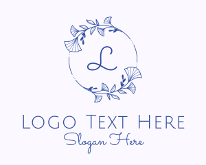 Stationery - Garden Wedding Wreath Letter logo design