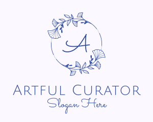 Garden Wedding Wreath Letter logo design