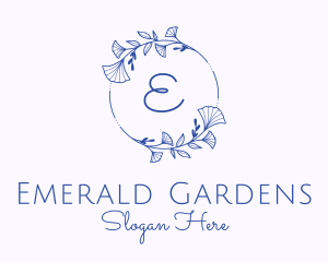 Garden Wedding Wreath Letter logo design