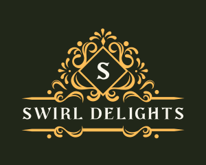 Floral Swirl Ornament logo design