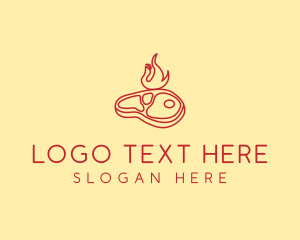 Steak - Flame Grill Steak logo design