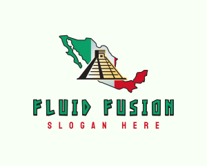 Mexico Pyramid Ruins Logo