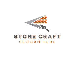 Bricklayer Trowel Masonry logo design