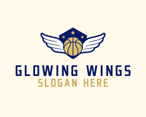 Basketball League Wings logo design