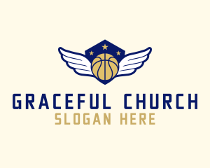 Varsity - Basketball League Wings logo design