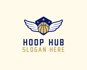 Basketball League Wings logo design