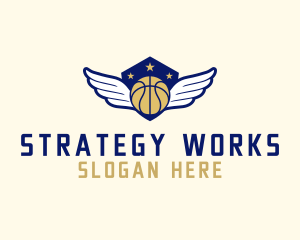 Basketball League Wings logo design