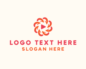 Vlogger - Radial Media Flower logo design