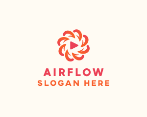 Radial Media Flower logo design