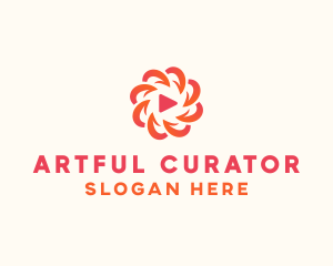 Radial Media Flower logo design