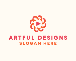 Radial Media Flower logo design