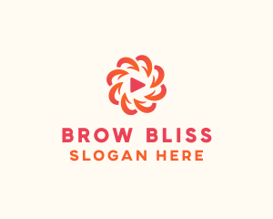 Radial Media Flower logo design