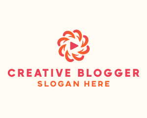 Blogger - Radial Media Flower logo design