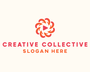 Radial Media Flower logo design