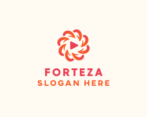 Radial Media Flower logo design