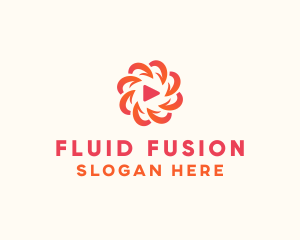 Radial Media Flower logo design