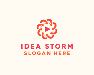 Radial Media Flower logo design