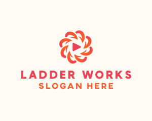 Radial Media Flower logo design