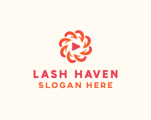 Radial Media Flower logo design