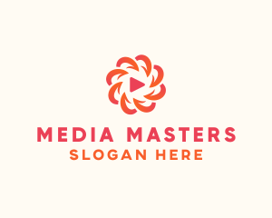 Media - Radial Media Flower logo design