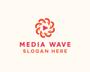 Broadcasting - Radial Media Flower logo design