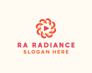 Radial Media Flower logo design