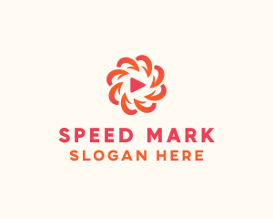 Radial Media Flower logo design