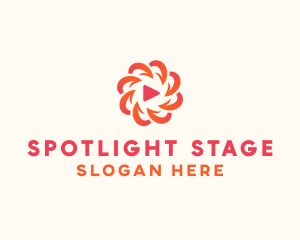 Theater - Radial Media Flower logo design