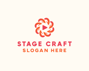 Theater - Radial Media Flower logo design