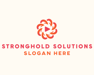 Radial Media Flower logo design