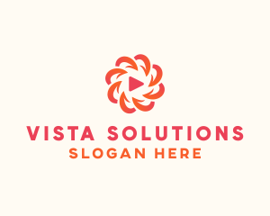 Radial Media Flower logo design