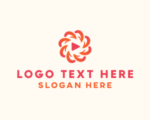 Theater - Radial Media Flower logo design