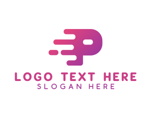 Gradient - Fast Digital Letter P logo design