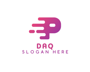 Fast Digital Letter P Logo